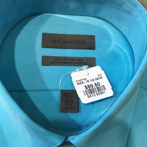 🆕 CALVIN KLEIN Slim fit non iron 80s twoply shirt - Picture 2 of 4